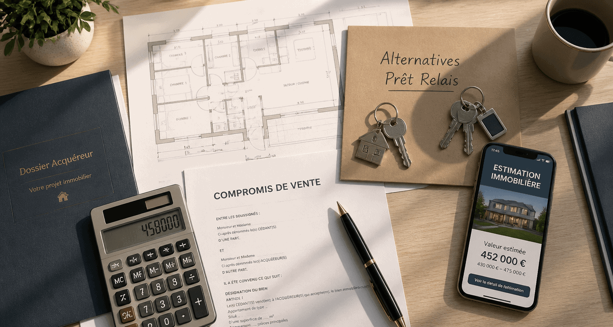 autre solution que le prêt relais, documents et clés sur bureau
