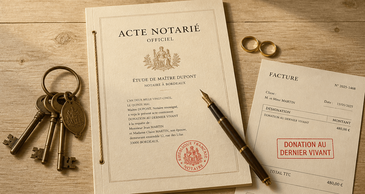 donation au dernier vivant prix acte notarié clés alliances