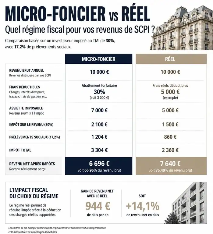 Comparatif des régimes fiscaux pour l'imposition des SCPI : micro-foncier vs régime réel
