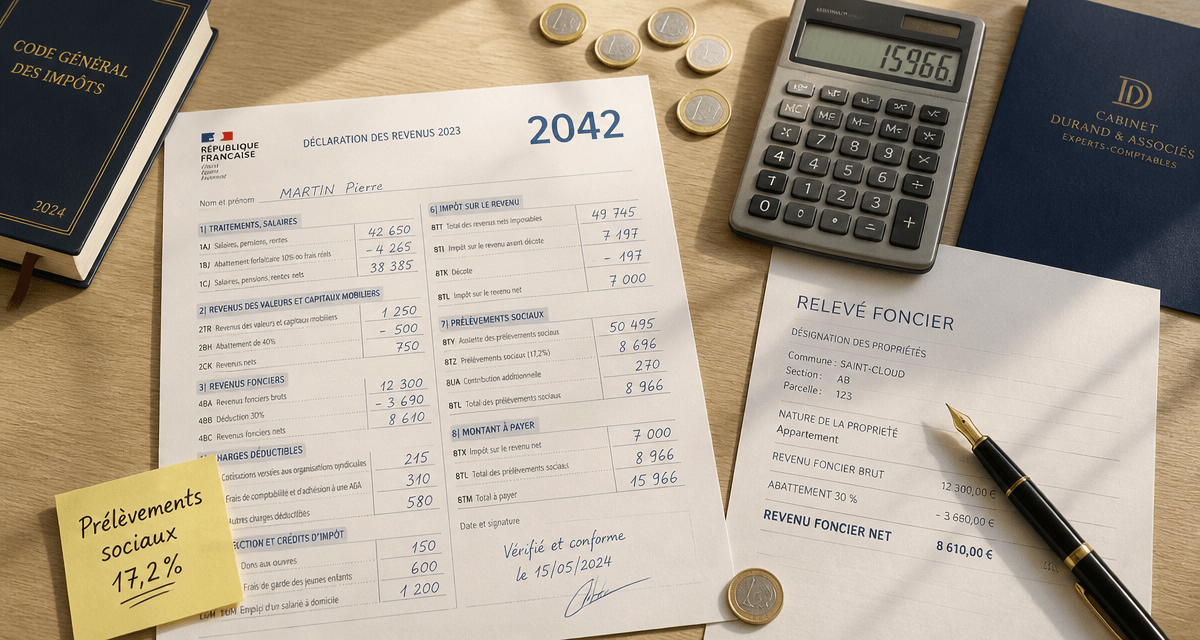 prelevement sociaux sur revenu foncier calculatrice