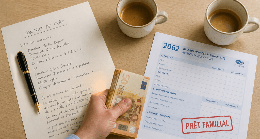 prêt familial montant maximum contrat et formulaire fiscal