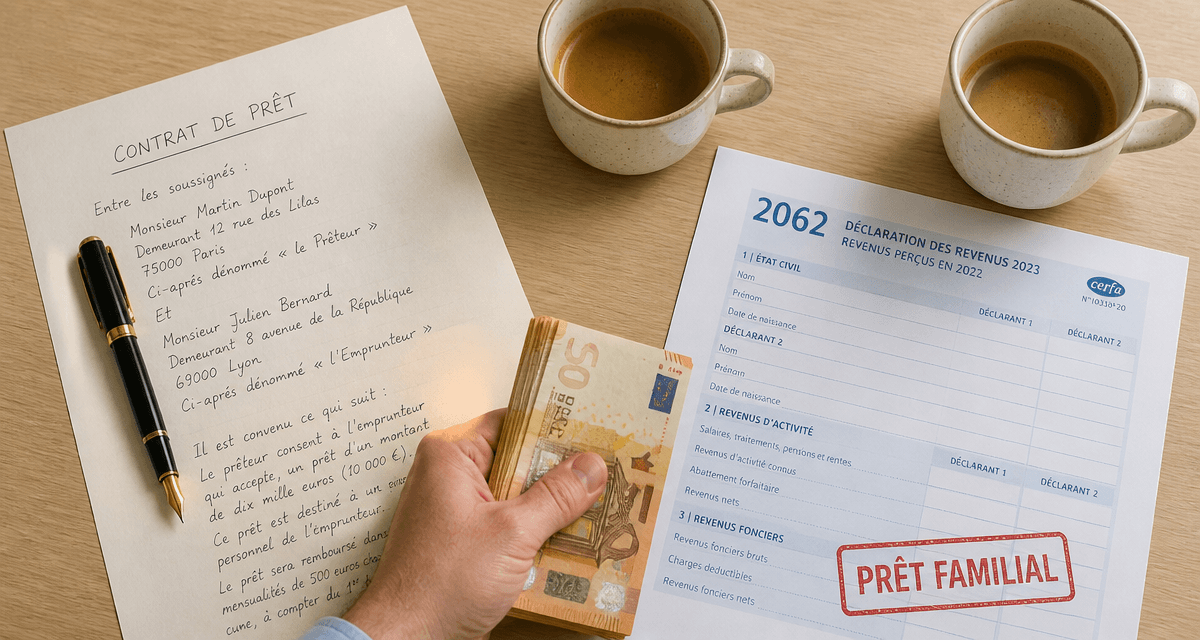 prêt familial montant maximum contrat et formulaire fiscal