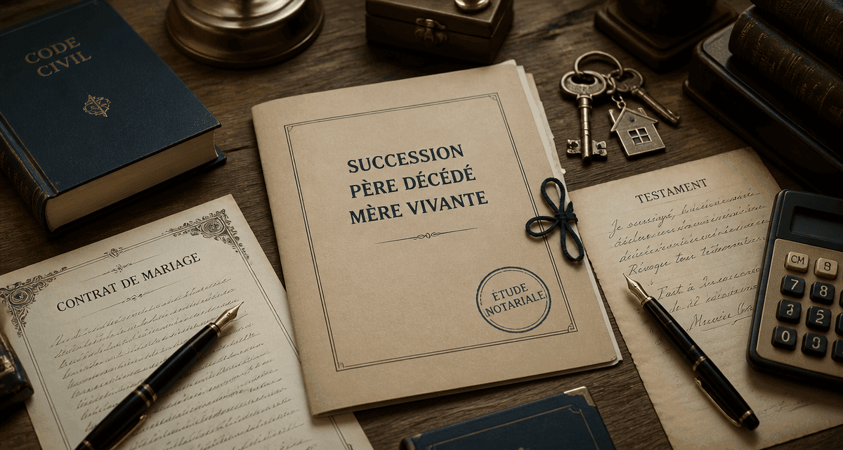 succession père décédé mère vivante documents notaire
