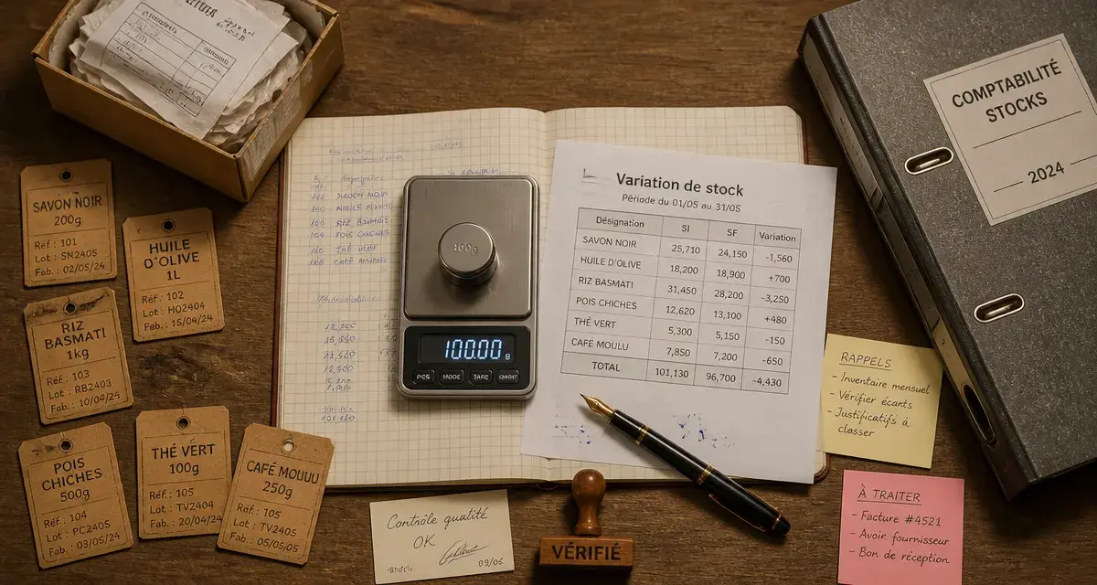 Calcul variation de stock : erreur de signe en comptabilité