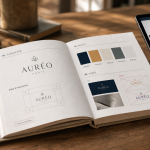 Charte graphique exemple : brand book, palette et do/don’t sur table