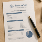 solesio vie contrat assurance vie flat lay