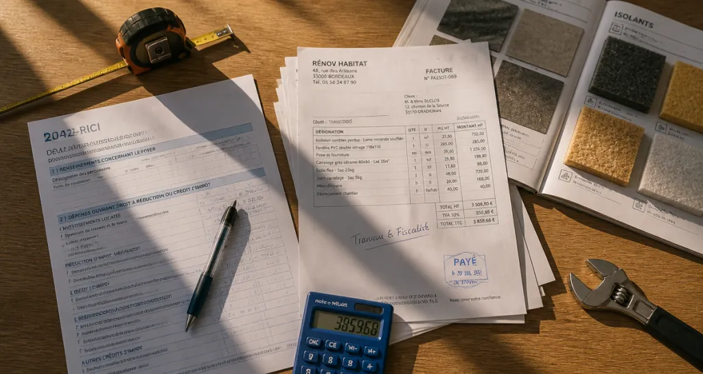 Travaux maison impots formulaire factures outils