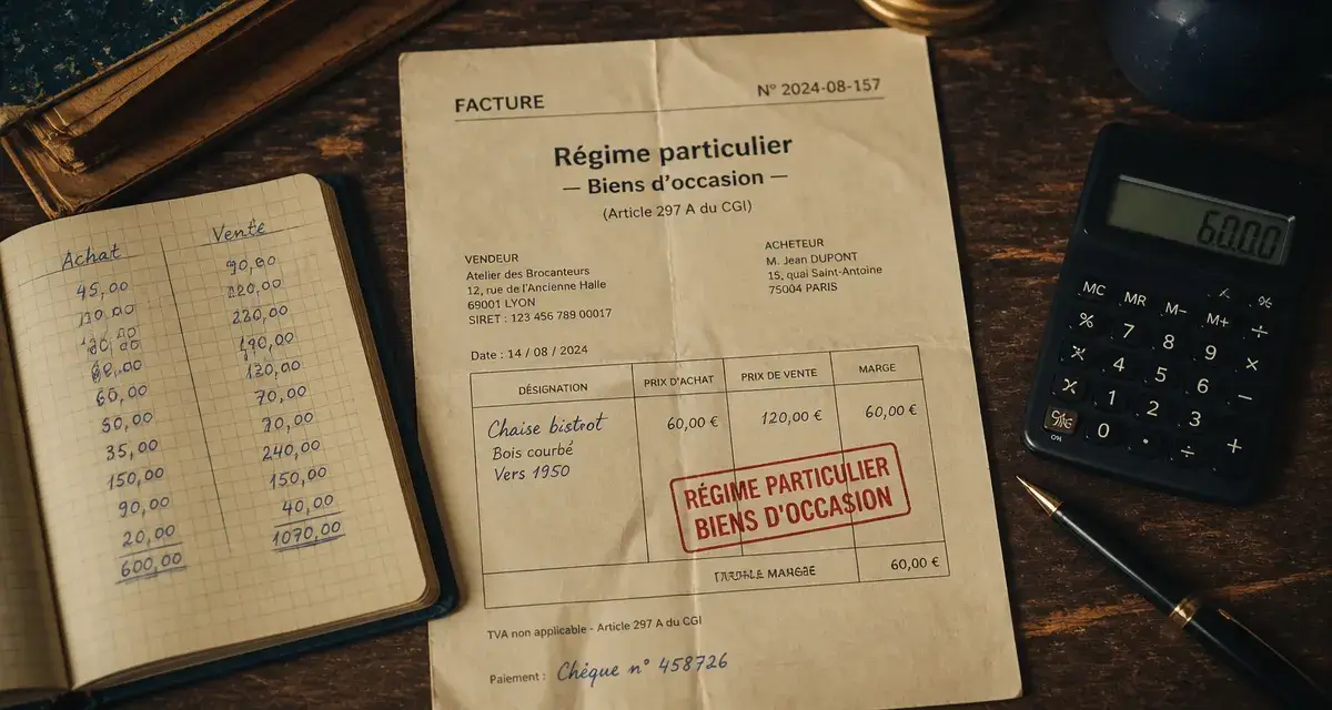 TVA marge sur facture biens d’occasion : régime particulier