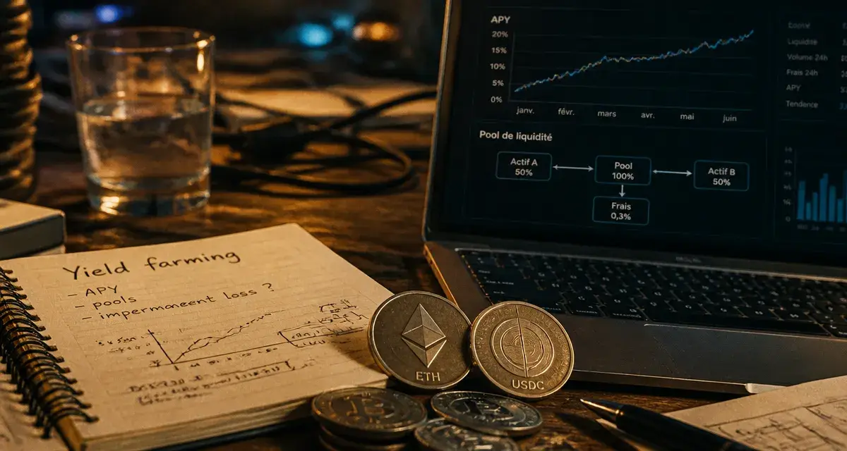 Yield farming : pool de liquidité DeFi, rendements APY sans perte impermanente