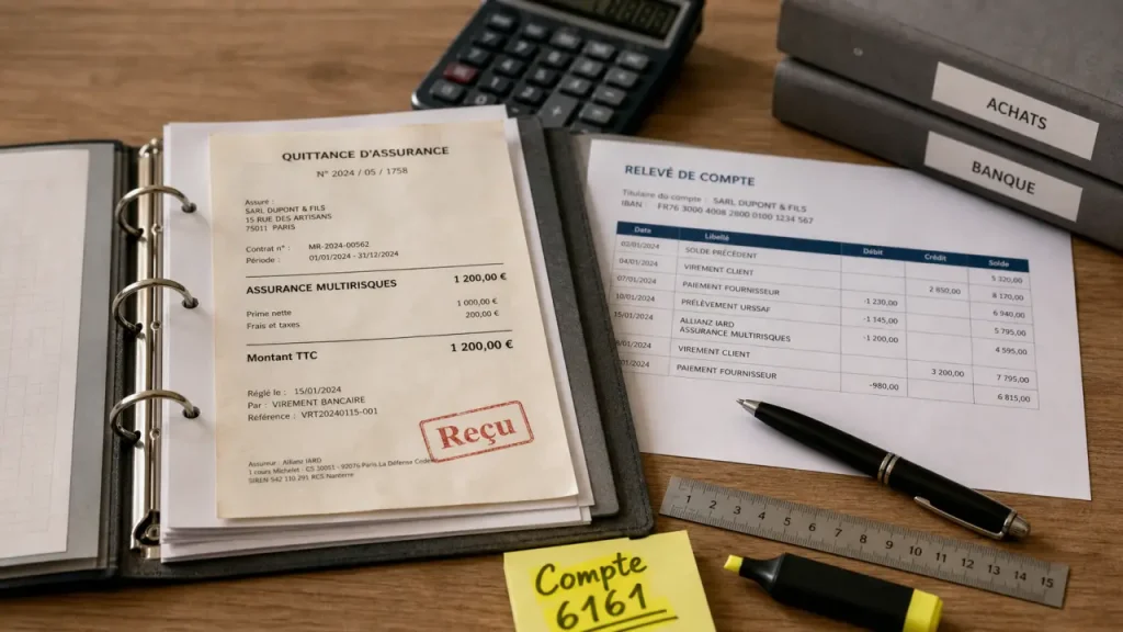 Assurance compte comptable 616 : indemnités de sinistre et TVA à enregistrer