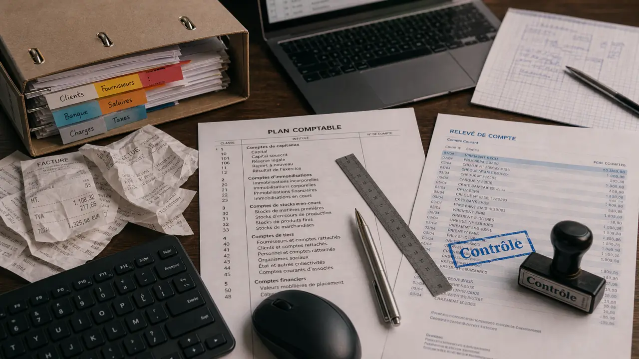 Compétences comptable : factures, plan comptable, contrôle bancaire
