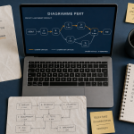 Diagramme de pert en ligne avec chemin critique