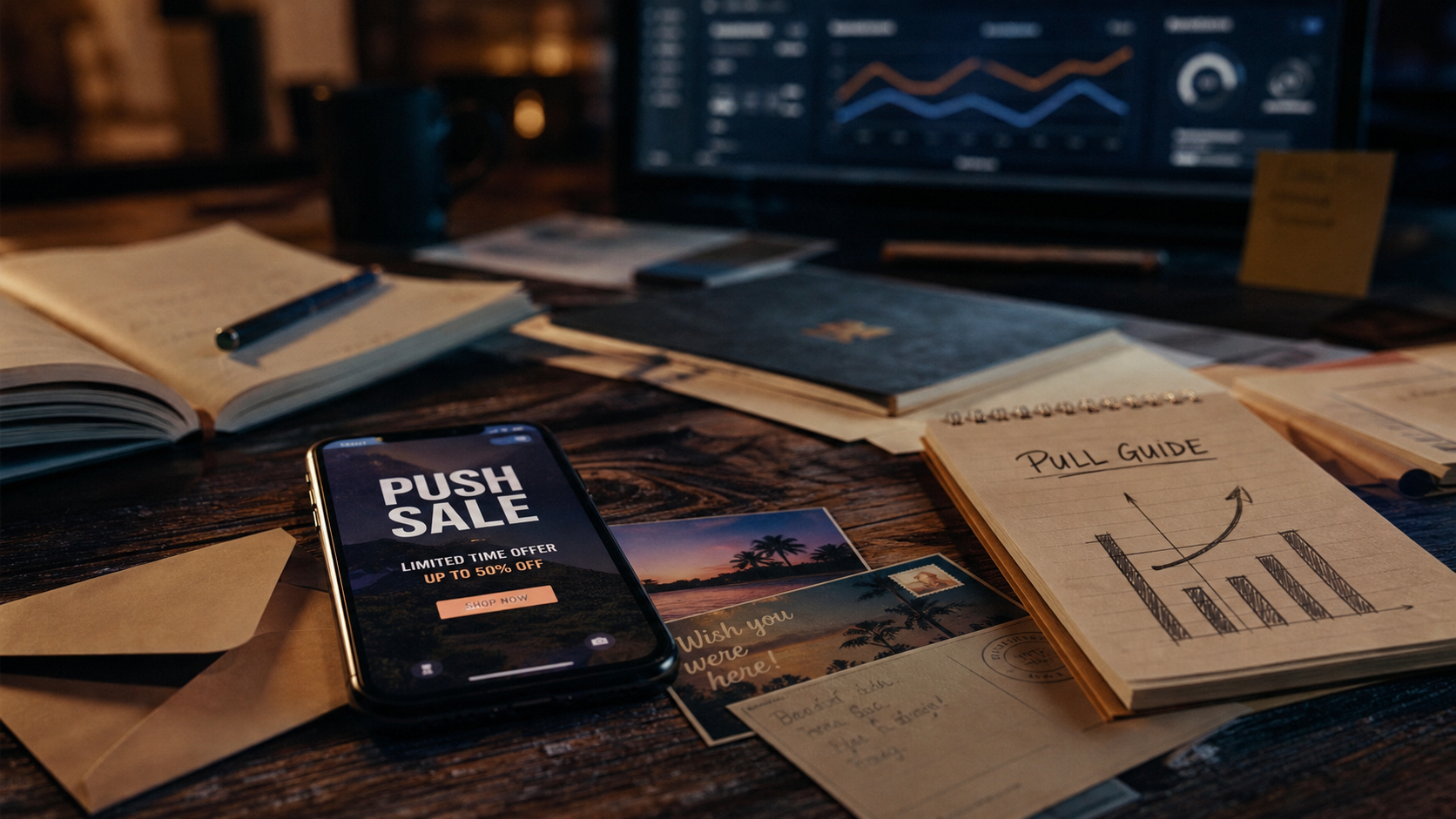 Push or pull marketing : promo “PUSH SALE” vs guide “PULL GUIDE”
