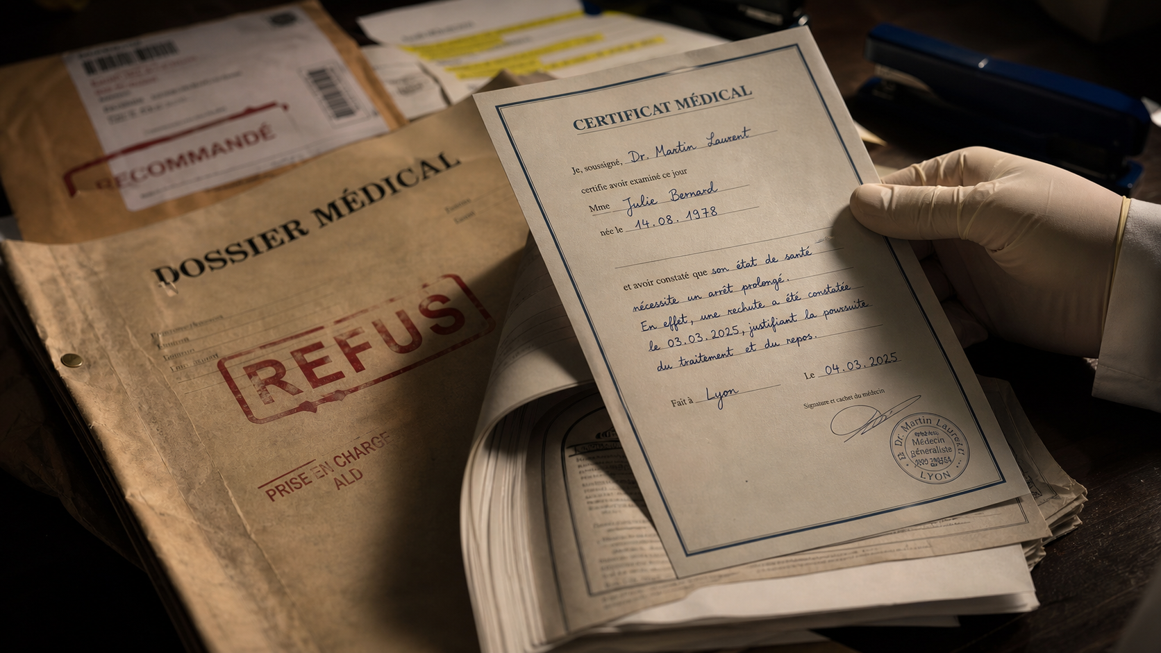 Rechute accident de travail refuse : dossier médical et refus