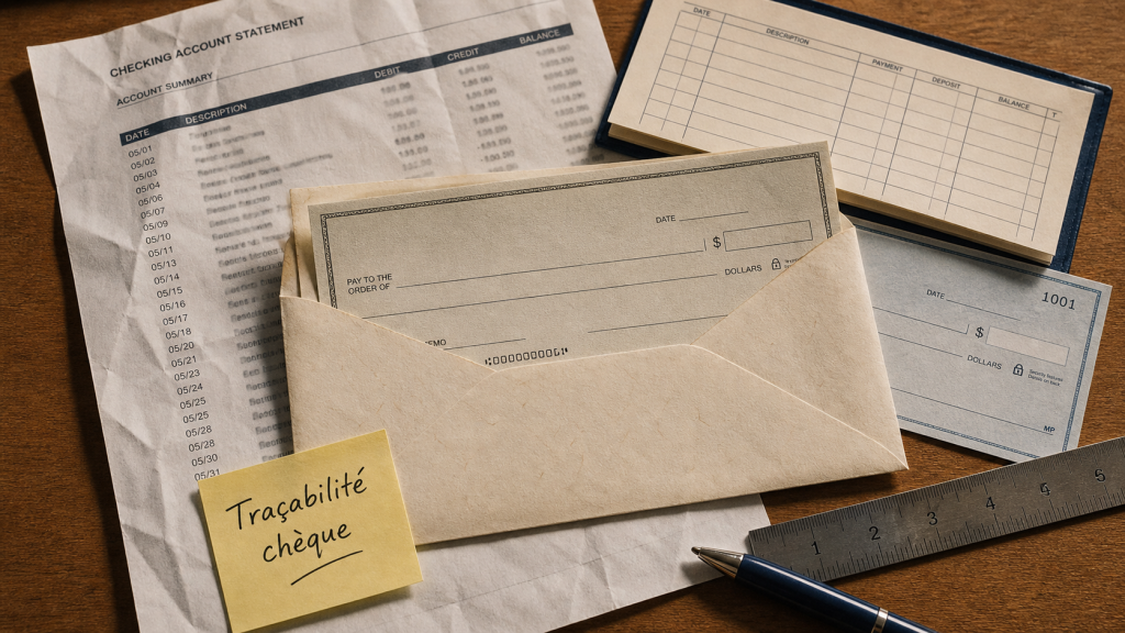 Traçabilité chèque : recto accessible, verso protégé, preuve à demander