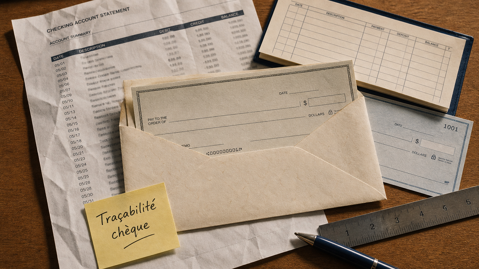 Traçabilité chèque : recto accessible, verso protégé, preuve à demander