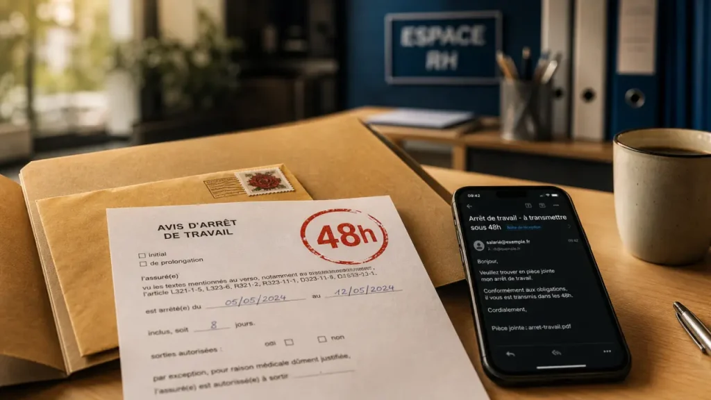 Arrêt de travail envoyé en retard à l’employeur : sanctions, IJSS et réflexes utiles