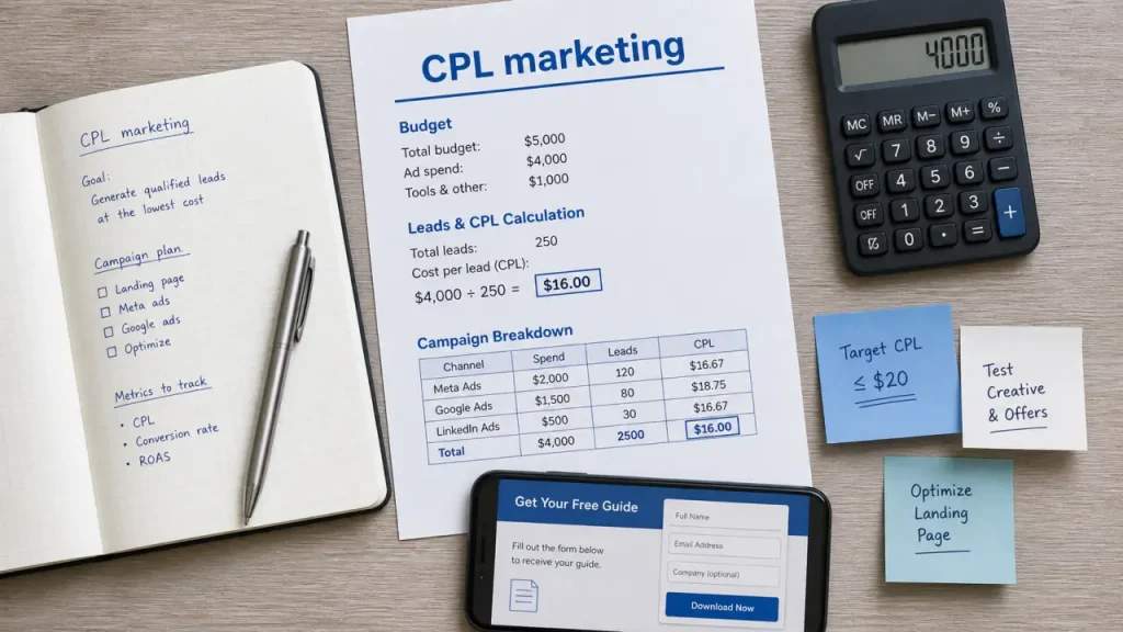 CPL marketing : calcul, benchmarks et signaux d’un lead trop cher