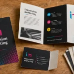 Impression marketing : flyers et carte de visite sur table