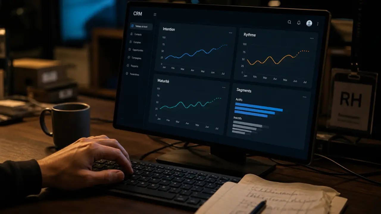 Segmentation comportementale : achats, clics et inactivité sur tableau CRM