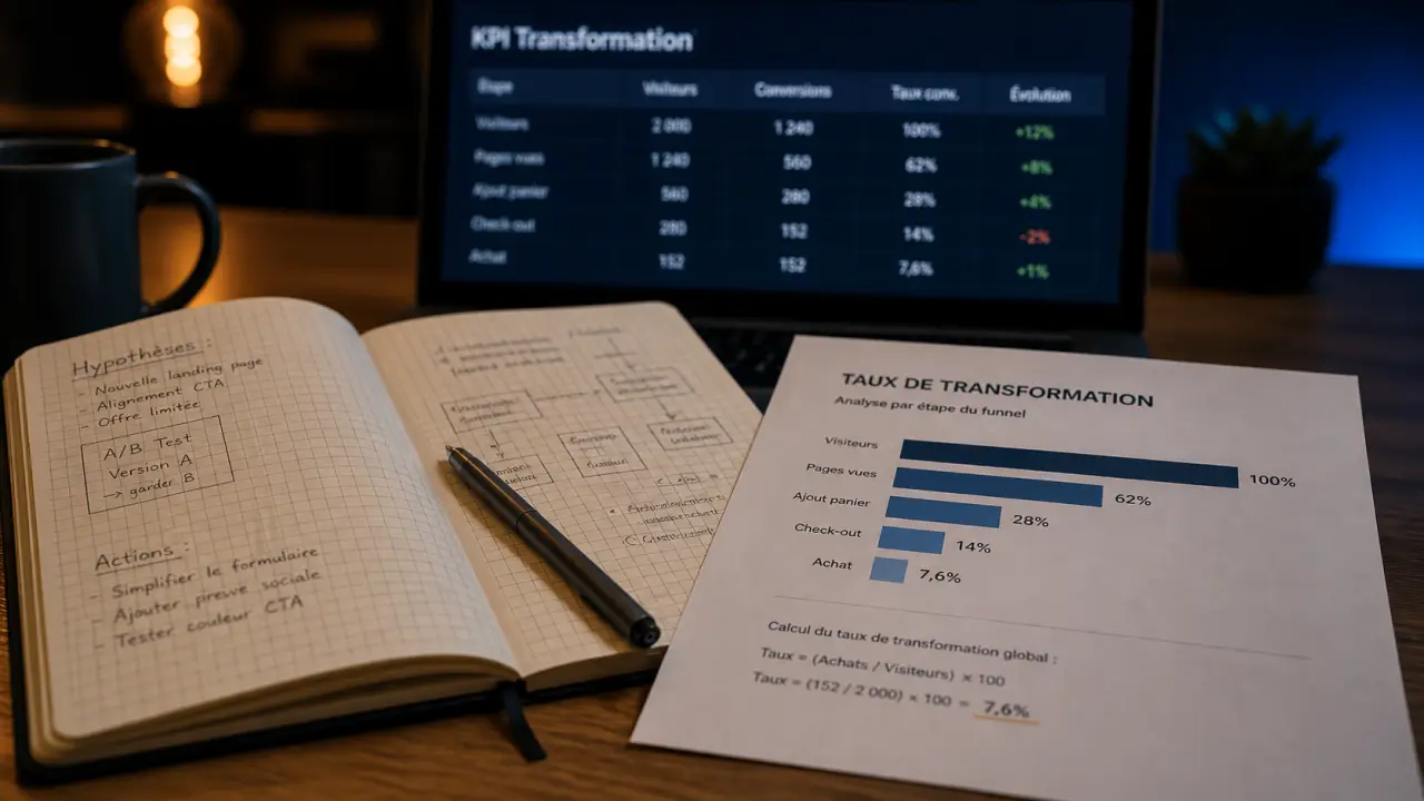 Taux de transformation définition : calcul KPI graphique