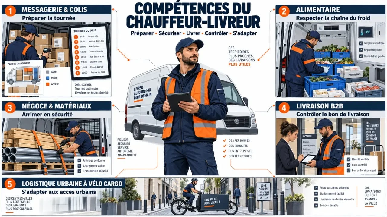 Compétences chauffeur livreur selon les secteurs de livraison