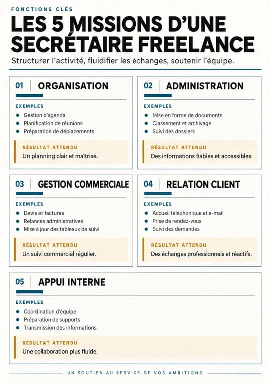 Secrétaire freelance : panorama des missions administratives et des résultats attendus
