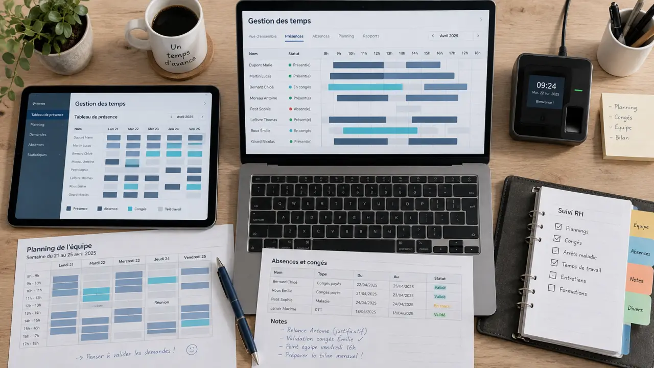 Gestion des temps de présence pour RH et paie : planning et badgeuse