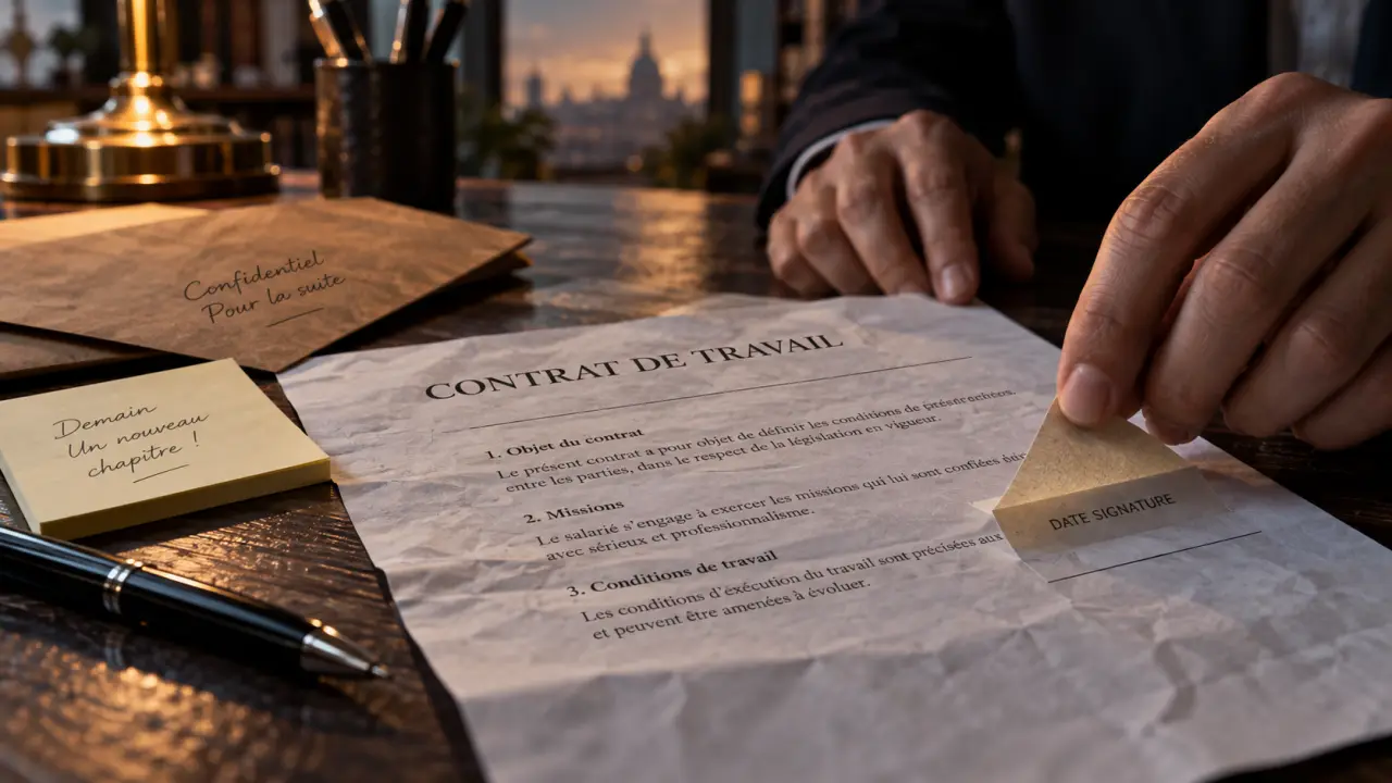 Erreur sur contrat de travail signé : contrat corrigé et date de signature masquée