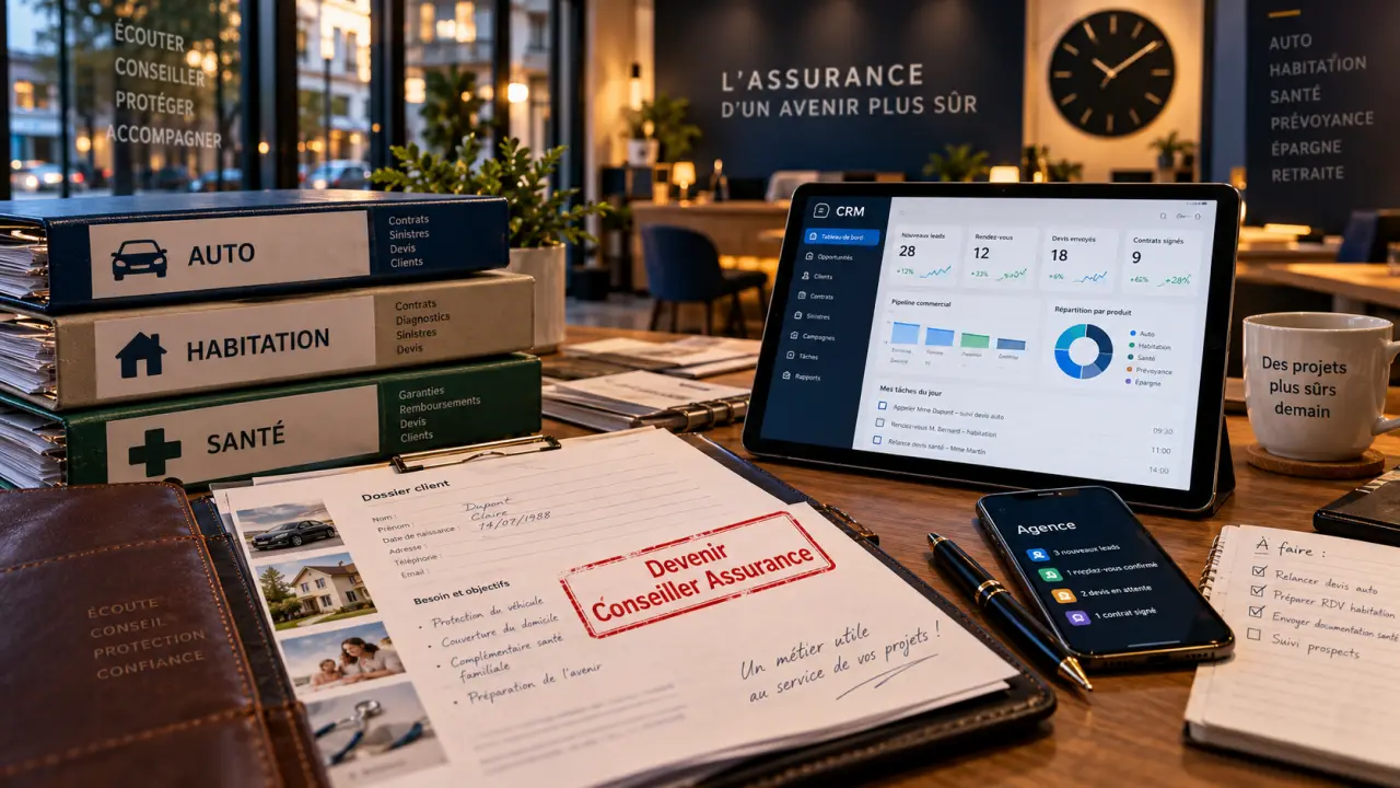 Formation conseiller assurance : dossiers d’assurance et CRM en agence